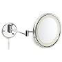 Jerdon First Class HL1016CL 9.5" 5X LED Lighted Wall Mount Mirror, Chrome Finish