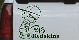 Pee On Redskins Car Window Wall Laptop Decal Sticker -- Dark Green 3in X 3.7in