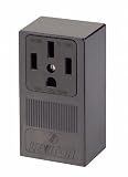 Leviton 55050 50 Amp, 125/250 Volt, NEMA 14-50R, 3P, 4W, Surface Mounting Receptacle, Straight Blade, Industrial Grade, Grounding, Side Wired, Steel Strap, Black