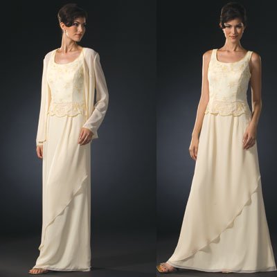 Banana Evening Formal Evening Dress with Jacket - Mother of Bride/Groom, Wedding, Party, MOB Gown by Sean Collection (7279)