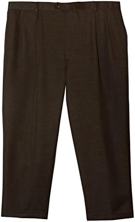 Enro Big and Tall Micro Pleated Dress Pant Brown ( 50W x 34L)