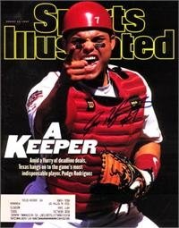 ''Ivan Rodriguez ''''Pudge'''' autographed Sports Illustrated Magazine (Texas Rangers)''