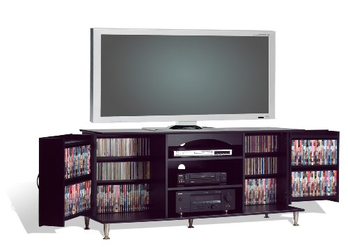Prepac 60-Inch Plasma TV Console with Media Storage, Black