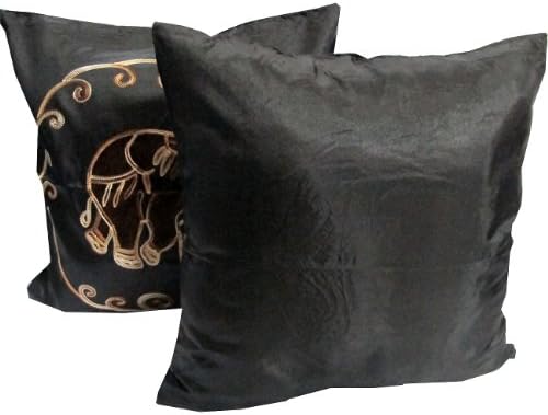 "HelloThailand" (DOUBLE) 2 BEAUTIFUL HUGE ELEPHANT THROW CUSHION COVER/PILLOW CASE HANDMADE BY THAI SILK FOR DECORATIVE SOFA, CAR AND LIVING ROOM SIZE 16 X 16 INCHES