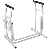 Drive Medical Stand Alone Toilet Safety Rail, White