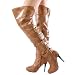 Furge81 Jewel Buckled Thigh High Boots CAMEL