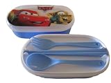 Pixar CARS Movie Bento - Lunch Box Travel Set w Fork, Spoon, Chopsticks