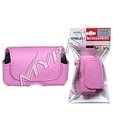 Pink Leather Horizontal Cover Pouch Belt Clip for Samsung SGH-T409