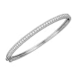 14K White Gold Diamond Bangle Bracelet - 1.00 Ct.