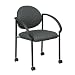 Stack Chair with Casters - Onyx/ Black Frame