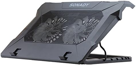 LB1 High Performance New Super Cooling Fan for Dell Inspiron 17 i17RV 17-Inch Laptop with windows 8 (Black Matte with Textured Finish) 2-Fan Cooling System Cooling Pad with 6-Level Adjustable Screen Height