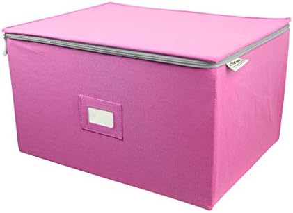 InThiSPACE Raspberry Red Hard-shell Foldable Storage Chest For Stemware, Ornaments and Odd-shape Plates