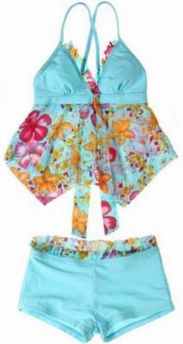 1x SWIMMWEAR New Lovely Girls Fission Boxer Swimsuit K1283 (Blue, XL)