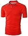 Ohoo Mens Slim Fit Short Sleeve Polo Comfort Soft Fine Cotton Blend Shirt