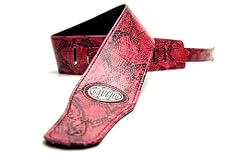 Pink 'Wildlife Series' Faux Leather Guitar Strap for Electric/Acoustic/Bass Guitar