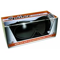 Global Vision Spider Motorcycle Goggles Comes With 2 Lenses Clear and Smoke Touring Kit That Has Adjustable Strap with Anti-slip Grip Strips Can Be Worn Inside or Outside of Helmet and Has Shatterproof Polycarbonate Lens Micro Fiber Pouch Bag for Storage and Cleaning