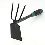 Antislip Handle Seeding Soil Turning Gardening Rake Hoe Black