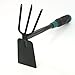 Antislip Handle Seeding Soil Turning Gardening Rake Hoe Black