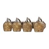 Elk Lighting 570-4N-GLD 4 Light Vanity In Satin Nickel And Gold Mosaic Glass