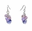 Earrings - E21 - Swarovski Crystal Heart & Pearl Cluster ~ Violet & Tanzanite