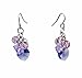Earrings - E21 - Swarovski Crystal Heart & Pearl Cluster ~ Violet & Tanzanite