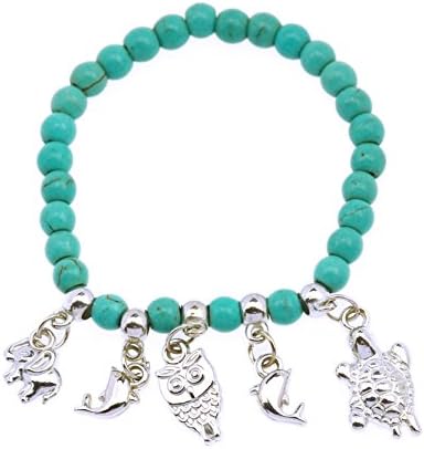 VCreations Simulated Turquoise Bracelets Tibetan Silver Fashion Jewelries - S18