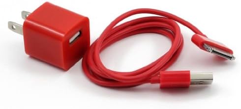 CTRLS® Wall Plug+ 3ft Cable for iPhone 4 4S 3GS Red