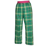 Envy Sparkle Green White Glitter tartan plaid check flannel cotton pants for lounging, sleep, sports. Unisex relaxed fit, available in 3 Youth sizes, exposed elastic waist