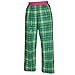 Envy Sparkle Green White Glitter tartan plaid check flannel cotton pants for lounging, sleep, sports. Unisex relaxed fit, available in 3 Youth sizes, exposed elastic waist