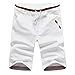 Pishon Men's Bermuda Shorts Regular Drawstring Chino Pants Casual Summer Shorts