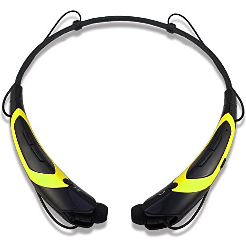 Universal Bluetooth Neckband Headphones S Gear -HV-Digitial 800 Wireless Headset Sweatproof Running Gym Exercise Stereo Earphones Noise Cancelling Earbuds Cordless BlackYellow