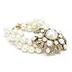 Three Strand Pearl Flower Bracelet||RF10F