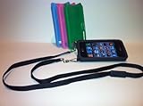 iphone 4/4s Case with Adjustable & Detachable Neck Lanyard Black