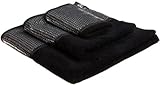 Popular Bath Caprice Black 3-Piece Towel Set