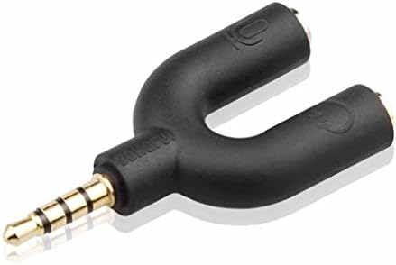 Jamyson Headset Adapter Kit U Shape 3.5mm Y Splitter for Audio Headphone and MIC (Black)