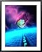 Hand and E-Commerce Globe in Cyberspace Framed Art Poster Print by Carol and Mik Werner, 31x39