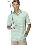 Ashworth Mens Textured Yarn Dye Stripe Short Sleeve Knit Shirt