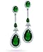 Bling Jewelry CZ Emerald Color Teardrop Deco title=