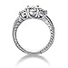 41O2Wucs LL. SL75  14K White Gold Three Stone Ring 1.20CT Round