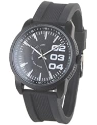 Orient Idea Ori-0303E Stylish Unisex Rubber Strap Round Case Quartz Watch for Male - Black