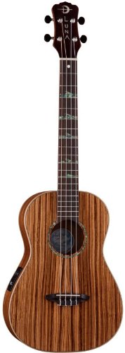 Luna Guitars High-Tide Baritone Zebra Acoustic-Electric Ukulele w/ Gigbag
