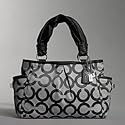 Coach Parker Riley Op Art Satchel handbag -  Black 13432
