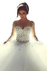  Sheer Beaded Long Sleeves  Ball Gown  Dress