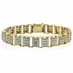 Luxuri�ses Armband mit Diamant Akzenten, 24 Karat Gold Vermeil (BG4687)