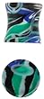 UV Colored Blue/Green Marble Swirl Saddle, 8G - Sold as a Pair