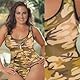 Solve Army Camouflage Lycra Camisole Set w/ Thong in Plus Sizes Queen This Instant