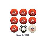Kansas City Chiefs NFL Licensed Billiards Ball Set of 9 (7 Team, 1 Cue,1 Eight Ball)