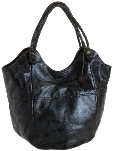 The SAK Indio Leather Lg Tote,Black Metallic,one size
