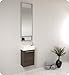 Fresca Pulito Small Gray Oak Modern Bathroom Vanity w/ Tall Mirror Fresca Pulito Small Gray Oak Modern Bathroom Vanity w/ Tall Mirror