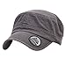 ililily Military Vintage Biker Cotton Cadet Cap Stretch Flex Back, Dark Grey, Medium